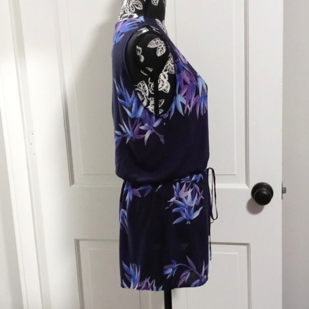 🆕️ 💜HTF Rails💜 - Riley Navy/Purple Wisteria Print Romper - Picture 4 of 14